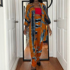 size XL vintage 90s tie dye two-piece pants set